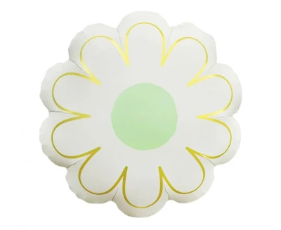 Balon foliowy kwiatek Stokrotka biała pastelowa, 46 cm