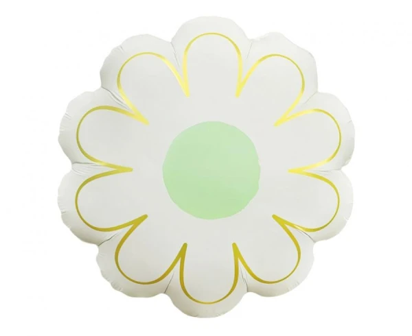Balon foliowy kwiatek Stokrotka biała pastelowa, 46 cm