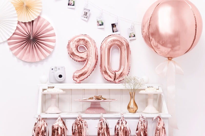 Balony na 90 gold rose