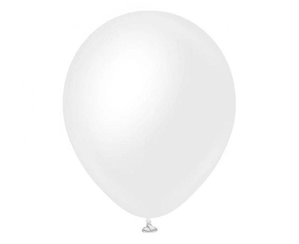 Balony metaliczne Kalisan Opaque Satin Snow White satynowy śnieżnobiały, 45 cm 1 szt.
