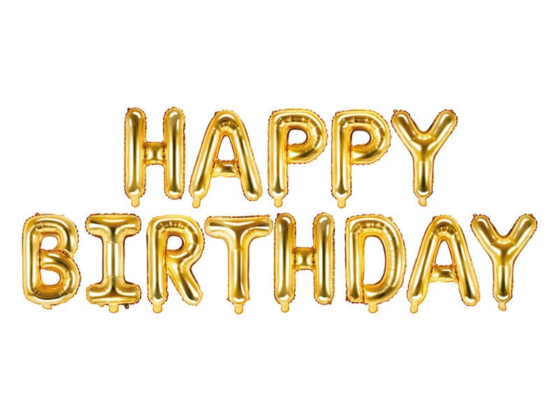 Złoty balon happy birthday