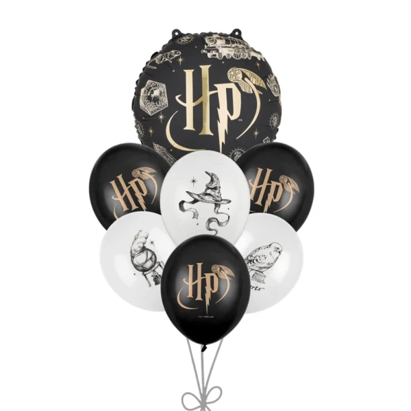 Zestaw balonów Harry Potter czarno-biało-złoty