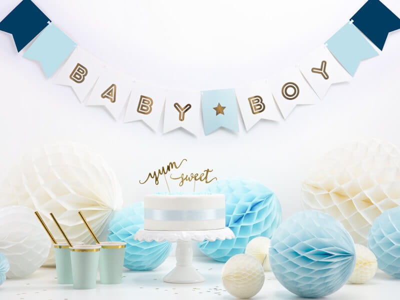 Baner niebieski na baby shower