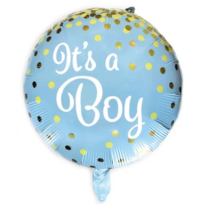 Balon foliowy It's a boy okrągły, 45 cm