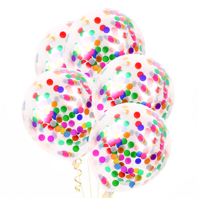 Balony przezroczyste z kolorowym konfetti, 30 cm 3 szt.