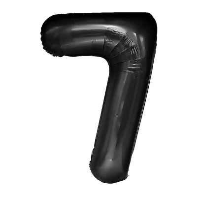 Balon foliowy cyfra 7 czarna,  100 cm