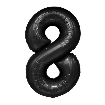 Balon foliowy cyfra 8 czarna,  100 cm