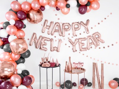 Balony lateksowe metallic różowe złoto