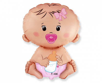 Balon foliowy bobas dziewczynka, 46x67 cm (luz)
