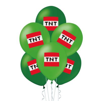 Balony lateksowe z nadrukiem piksele TNT, 30 cm 12 szt.