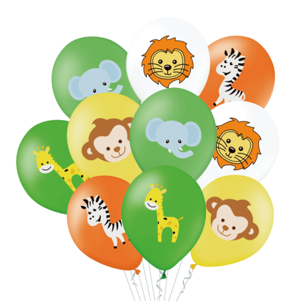 Balony lateksowe zwierzątka safari, 30 cm 10 szt.