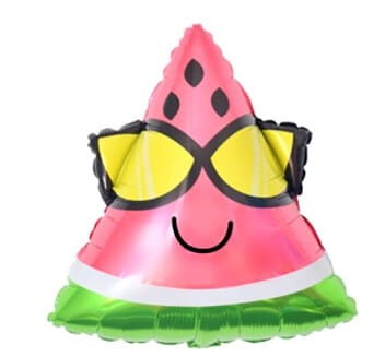 Balon foliowy arbuz w okularach owoce, 58 x 48 cm