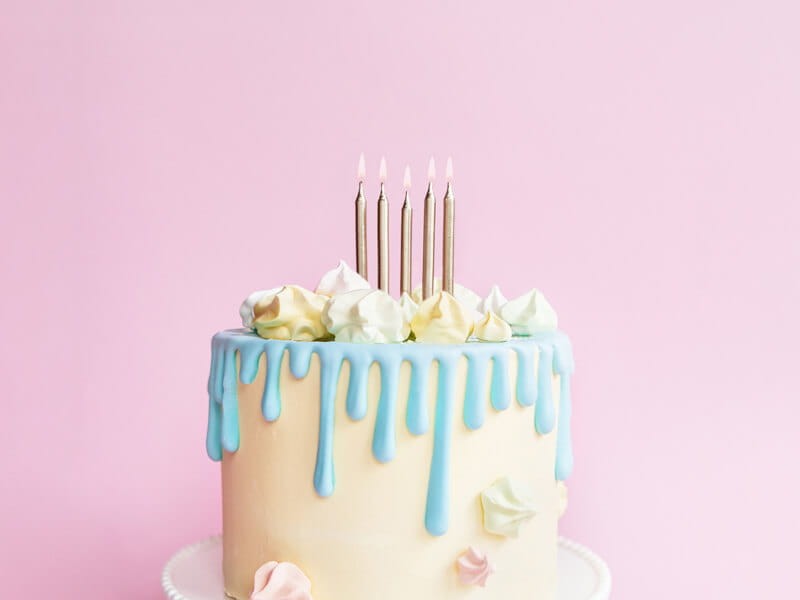 Gładkie złote świeczki na tort 6 cm