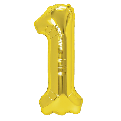 Balon foliowy cyfra 1 złoty 40 cm
