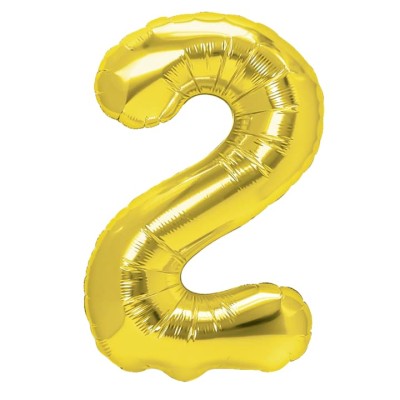 Balon foliowy cyfra 2 złoty 40 cm