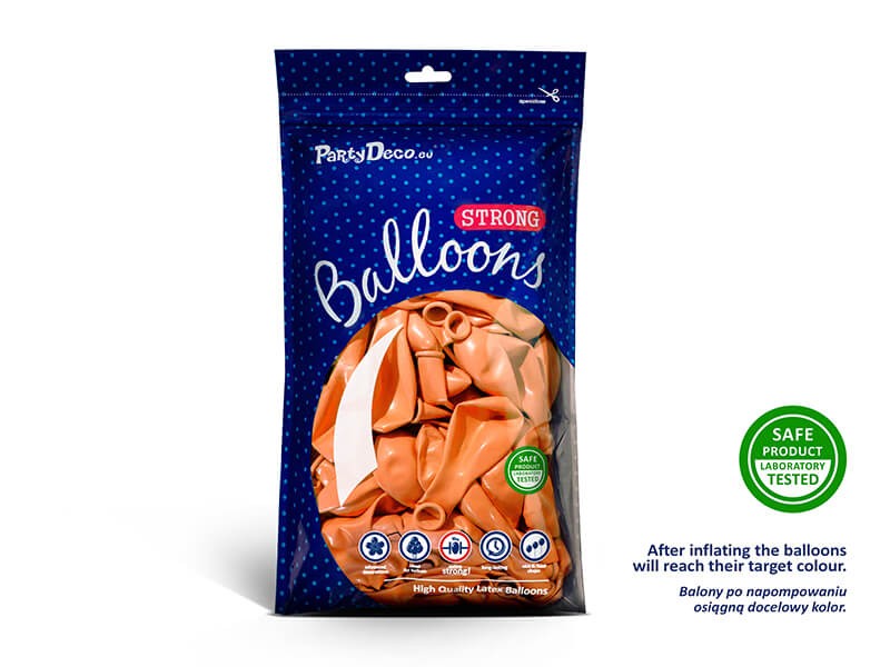 Balony metallic w kolorze mandarynkowym