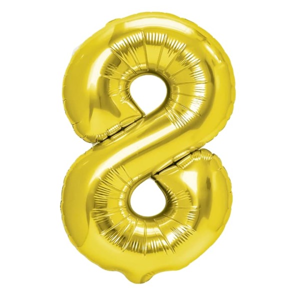Balon foliowy cyfra 8 złoty 40 cm