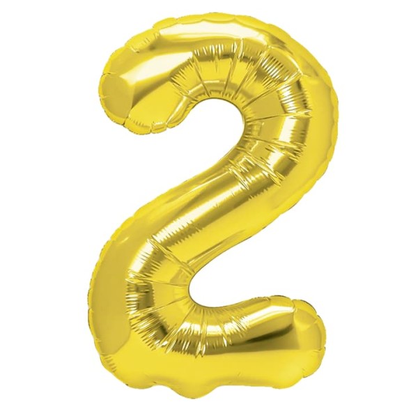 Balon foliowy cyfra 2 złoty 70 cm