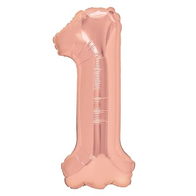 Balon foliowy cyfra 1 różowe złoto 40 cm