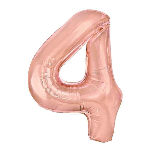 Balon foliowy cyfra 4 różowe złoto 40 cm