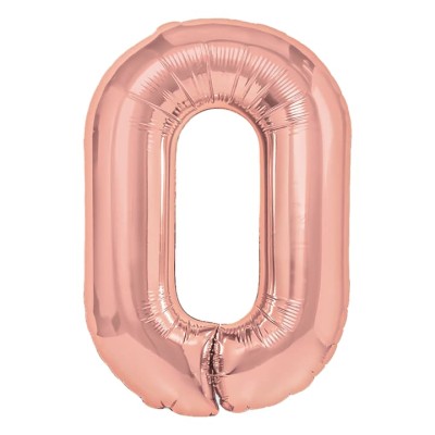 Balon foliowy cyfra 0 różowe złoto 70 cm