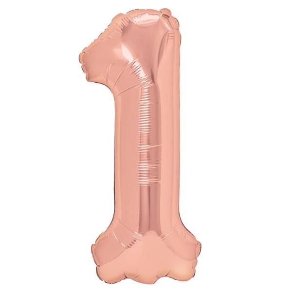 Balon foliowy cyfra 1 różowe złoto 70 cm
