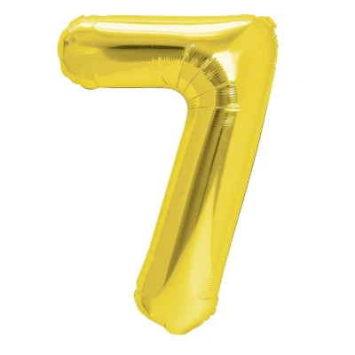 Balon foliowy cyfra 7 złoty 100 cm