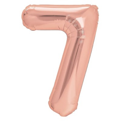 Balon foliowy cyfra 7 różowe złoto 100 cm