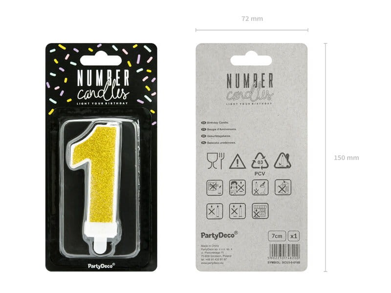Świeczka na tort urodzinowy jeden