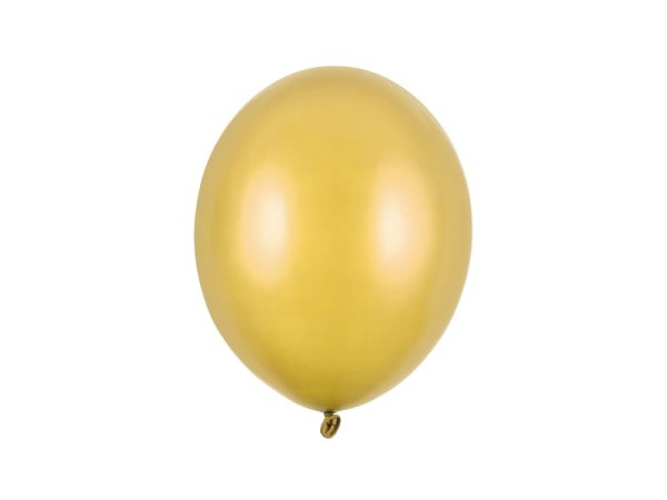 Balony metaliczne złote Metallic Gold strong, 23 cm 3 szt.