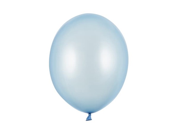 Balony metaliczne niebieski jasny dziecięcy Metallic Baby Blue strong , 30 cm 10 szt.