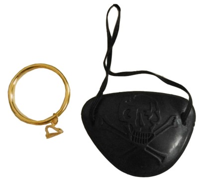 Zestaw piracki opaska piracka na oko i kolczyk