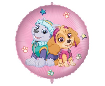 Balon foliowy Psi Patrol Skye i Everest okrągły, 45 cm