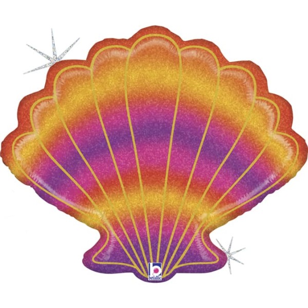Balon foliowy muszla brokatowa holograficzna, 75x67 cm