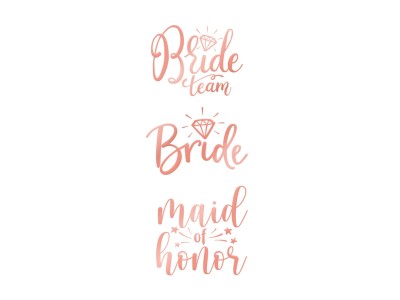 Tatuaże rose gold na wieczór panieński, 13 szt.