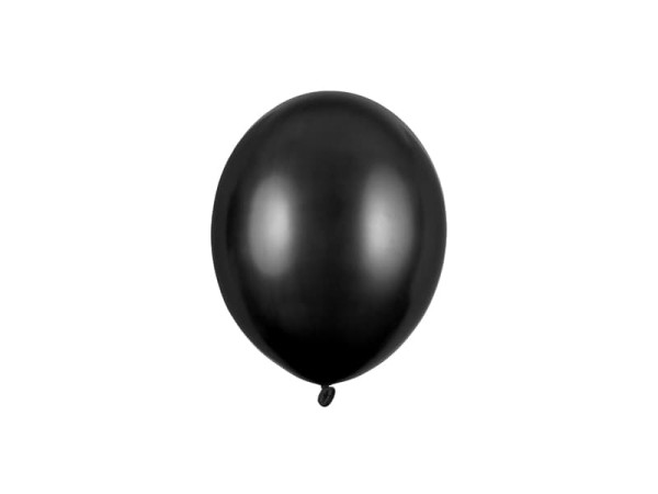 Balony metaliczne czarne Metallic Black strong, 12 cm 3 szt.