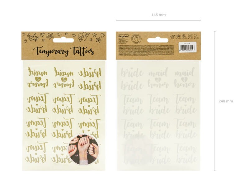 Złote tatuaże na wieczór panieński