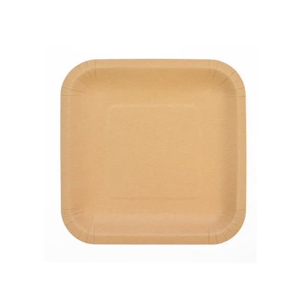 Talerzyki papierowe kraft, 18 x 18 cm 8 szt.