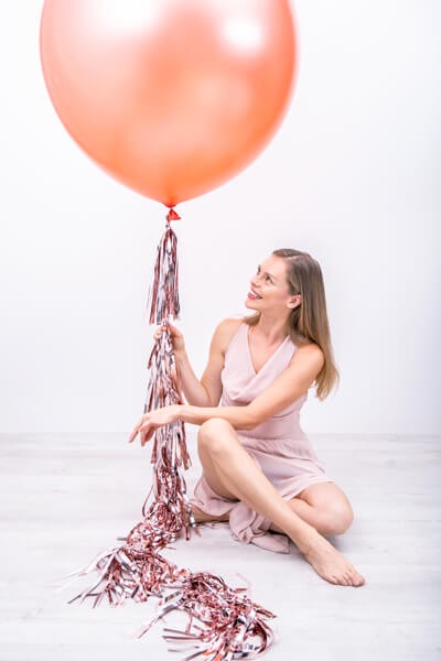 Girlanda różowe złoto frędzle do balonów