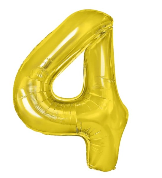 Balon foliowy cyfra 4 złoty 40 cm