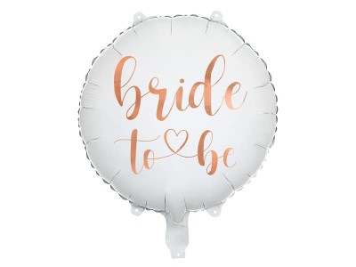 Balon foliowy okrągły Bride to Be biały, 45 cm