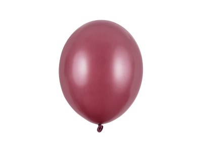 Balony metaliczne bordowe Metallic Maroon strong, 27 cm 3 szt.