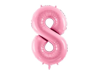 Balon foliowy cyfra 8 różowy 86 cm
