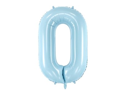 Balon foliowy cyfra 0 niebieski 86 cm