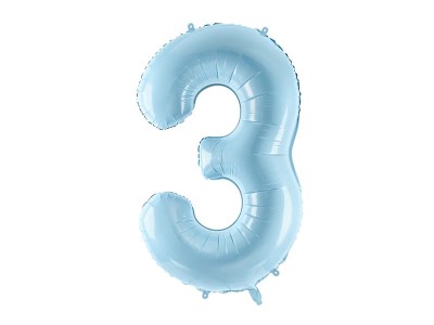 Balon foliowy cyfra 3 niebieski 86 cm