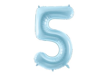 Balon foliowy cyfra 5 niebieski 86 cm