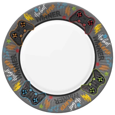 Talerzyki papierowe pady kontrolery do gry, 18 cm 8 szt.