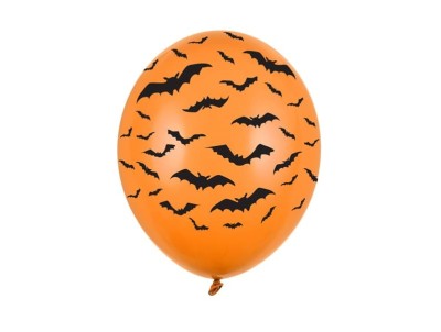 Balony lateksowe Nietoperze pomarańczowe, 30 cm 3 szt.