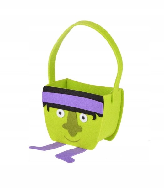 Koszyczek Halloweenowy na cukierki Potworek zielony