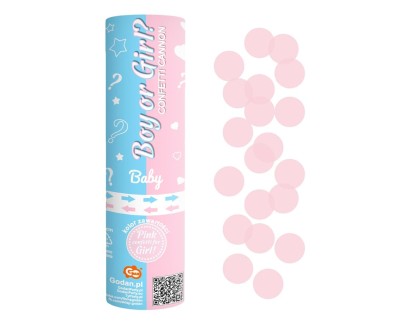 Konfetti pneumatyczne Boy or Girl Baby Shower różowe kółeczka - dziewczynka